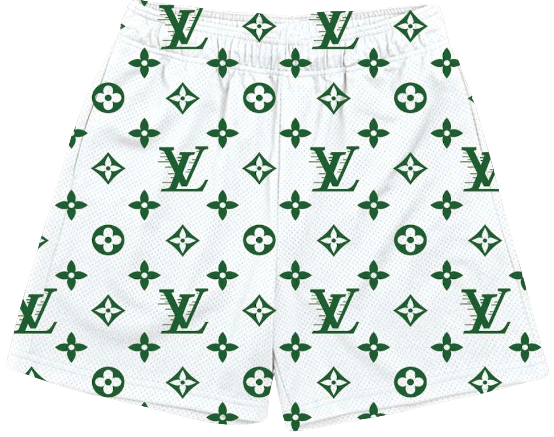 WHITE GREEN L V SHORTS