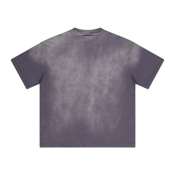 Men Washed gradient short-sleeved T-shirts