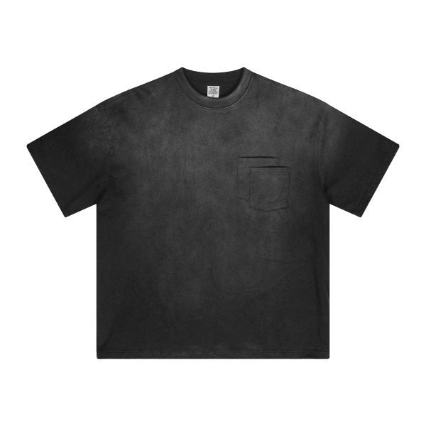 Men Washed gradient short-sleeved T-shirts