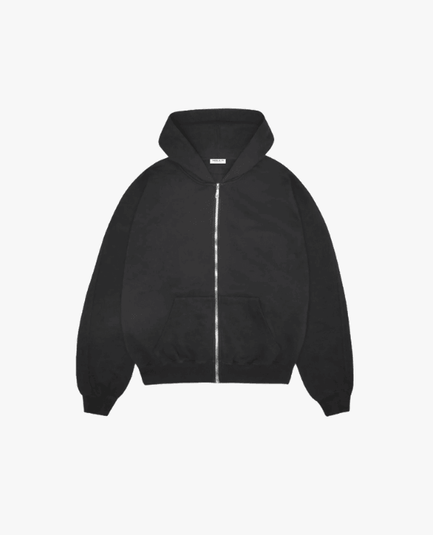 HEAVYWEIGHT ZIP UP - WASHED BLACK