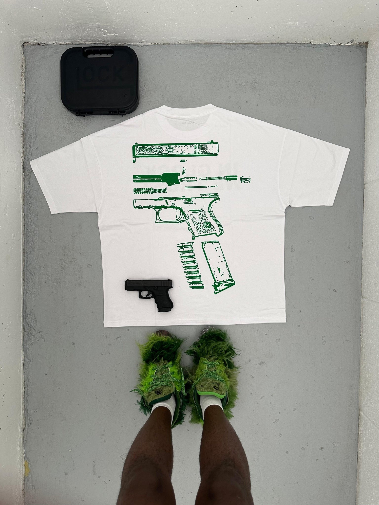 IN GLOCK WE TRUST OVERSIZED TEE (Grinch)